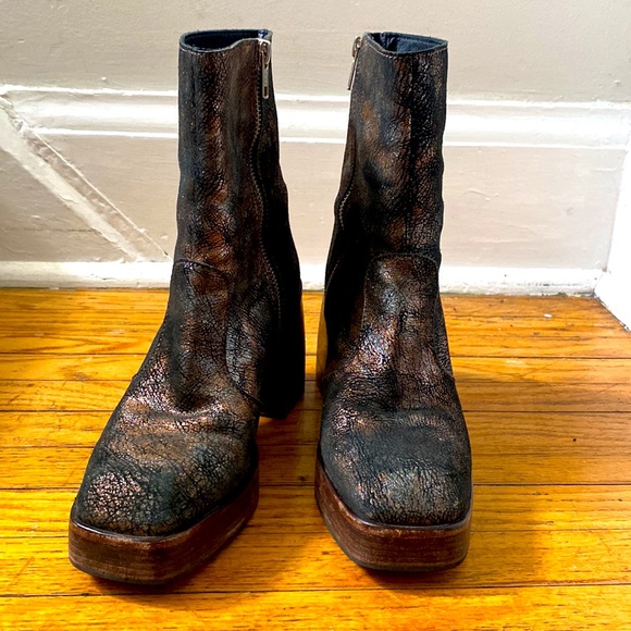Free People - size 38 Ruby Platform Metallic Heeled Boots - Picture 2 of 5